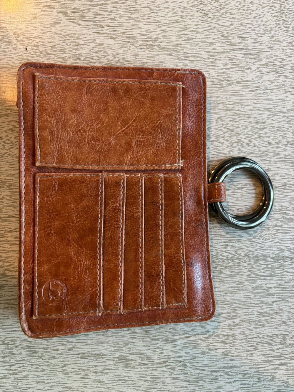 Pouchee Genuine Leather Key & Card Holder / Purse Organizer Insert in cognac
